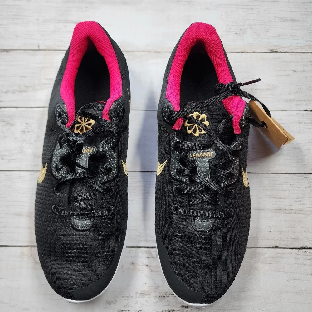 Sz 12 WMNS(Men 10.5) NIKE Flex Experience RN 11 NN Blk/Metallic Gold‎ DD9283 011